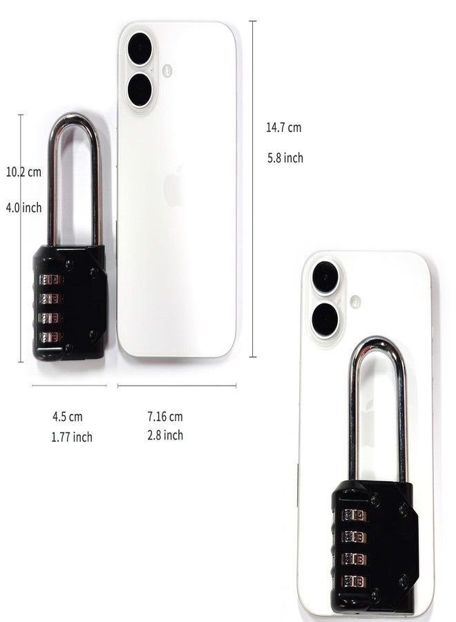 ANZAILALA Number Lock Long Neck Combination Lock 4 Digit Cable Lock for Door, Lockers, Case, Toolbox (L Size, Black) - Image 4